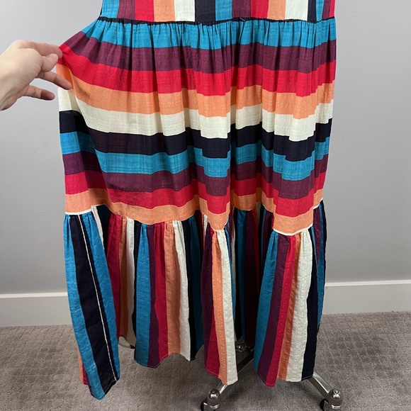 LUXXEL, Striped Colorful Maxi Dress, Halter Neck, Low Back, Small - Picture 7 of 12